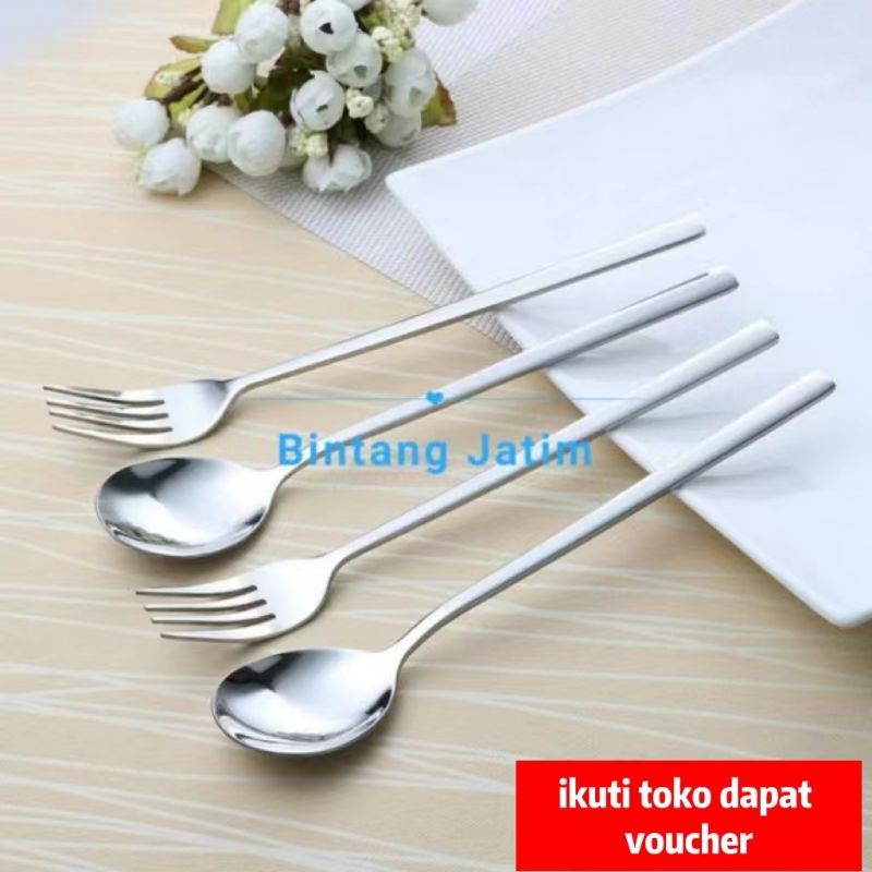 Sendok Garpu Korea / Alat Makan Sujeo Korean Spoon Fork Set Stainless