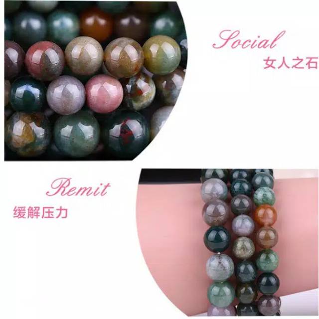 Gelang Wanita Kekinian Batu indian agate akik Untuk Kado