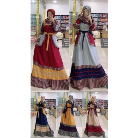 Gamis twill fodu/Gamis Inayah/Gamis replika/Gamis Murah/Gamis mekar/Gamis Kekinian