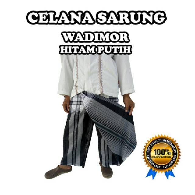 Celana Sarung Dewasa Wadimor Hitam Putih