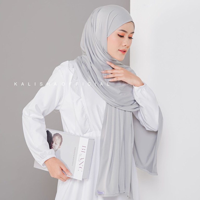 HUMAIRA PASHMINA MALAY JERSEY PREMIUM INSTAN BY KALISHA OFFICIAL-SILVER