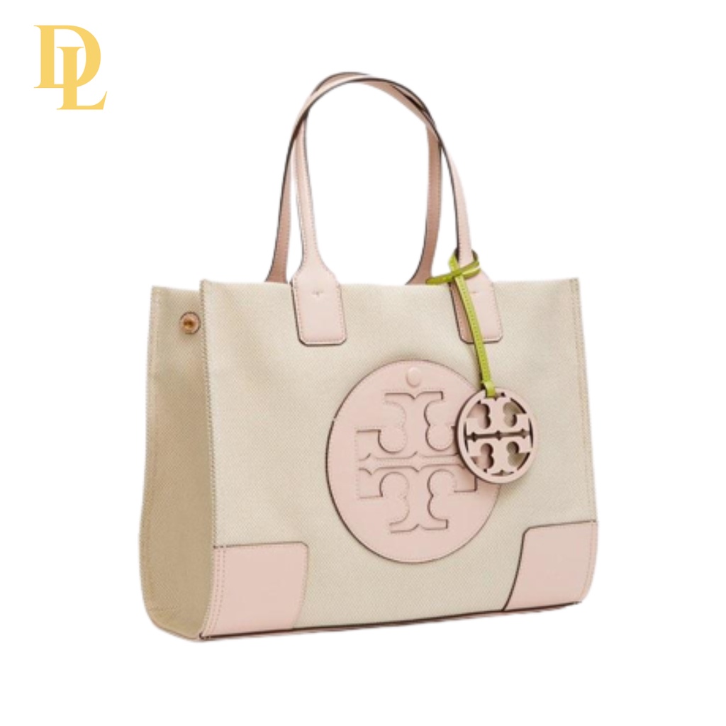 Tory Burch Ella Canvas Mini Tote Small Pink