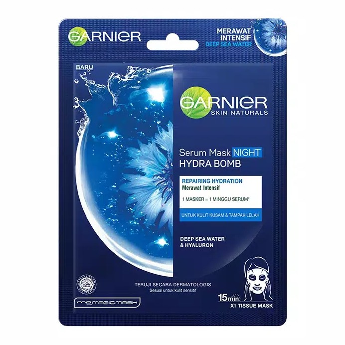 Garnier Hydra Bomb Night Serum Mask (Perawatan Intensif Untuk Kulit Kusam &amp; Lelah)