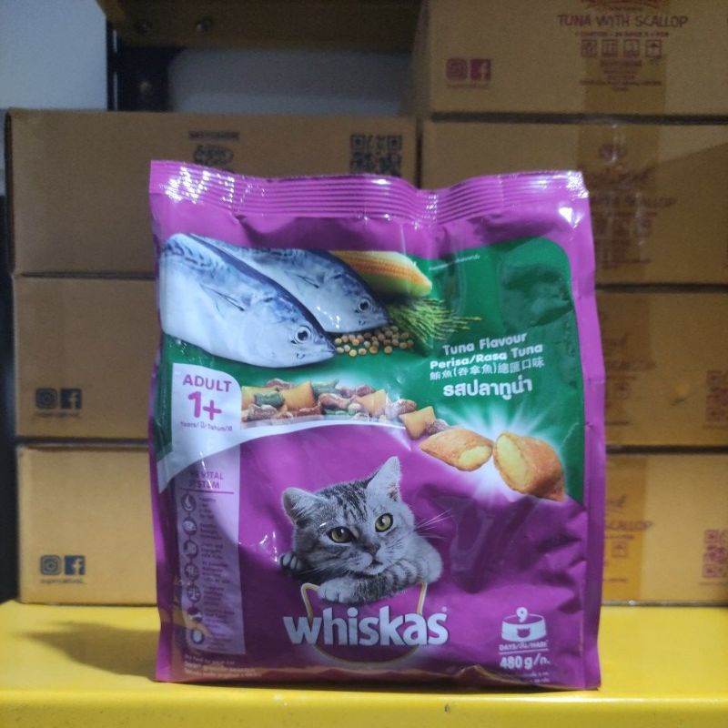 whiskas makanan kucing adult tuna 480gr