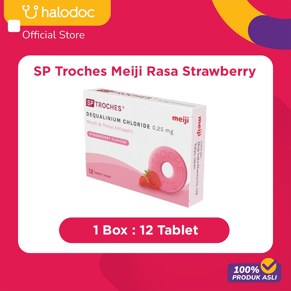 SP Troches Meiji Rasa Strawberry 12 Tablet