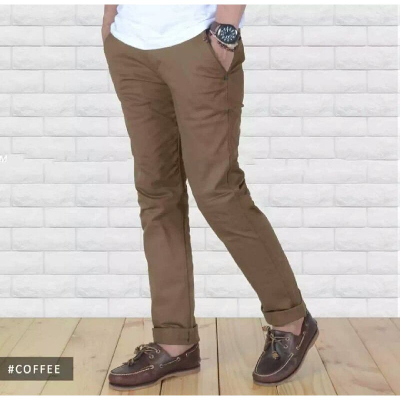 Hanzco Celana Chino Panjang Pria Bahan Melar Premium