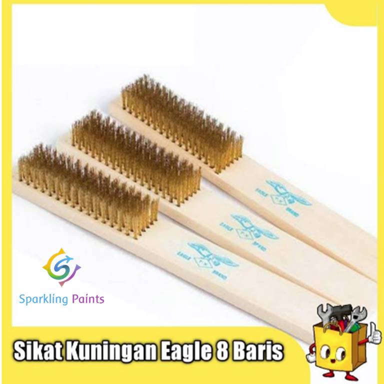 SIKAT KAWAT KUNINGAN PEMBERSIH KARAT 8 BARIS EAGLE / WIRE BRUSH EAGLE