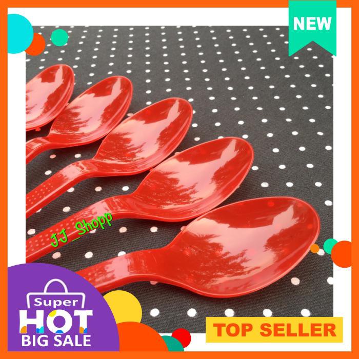 Sendok Makan Plastik/Sendok Makan Merah/Sendok Makan/Sendok Plastik