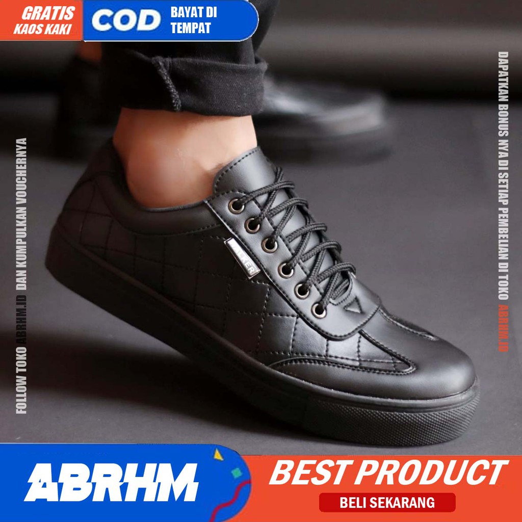 ABRHM X Sepatu Casual Sneakers Pria Sepatu Pria Sneakers Kulit Pu Cowo/Cowok Ori Sepatu Kasual Kerja Kuliah Gaya Santai Keren Kekinian Original Murah Terlaris