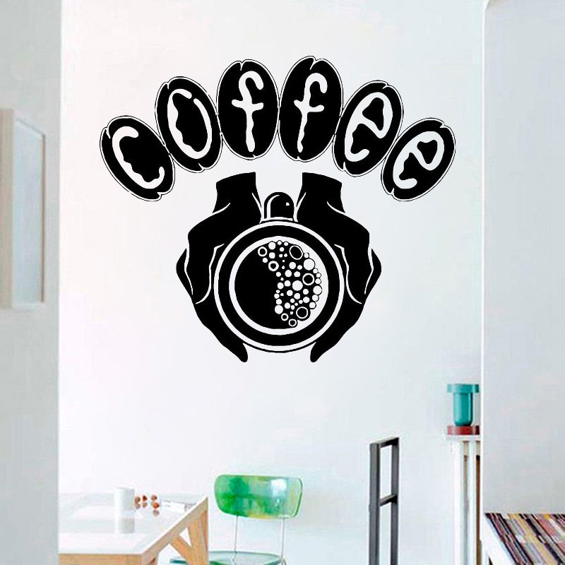 Jual Stiker Dinding Kopi Dekorasi Kafe Coffee Shop Logo Wall Decal