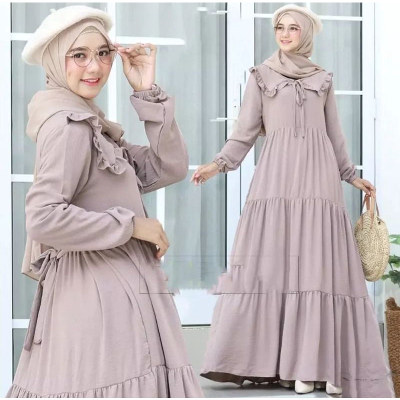 AUDRY DRESS CRINKCLE TERBARU / GAMIS MULIMAH KEKINIAN / GAMIS POLOS TERLARIS / FASHION CEWEK TERBARU2022 / BAJU WANITA TRENDY