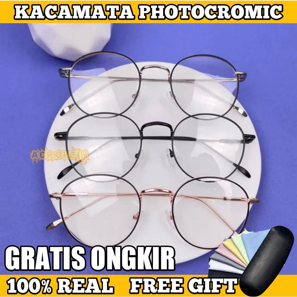 [TERMURAH] Kacamata Photocromic Korea / Anti Radiasi 2 In 1 Potokromik Photochromic Pria Wanita Fotocromic Potocromic