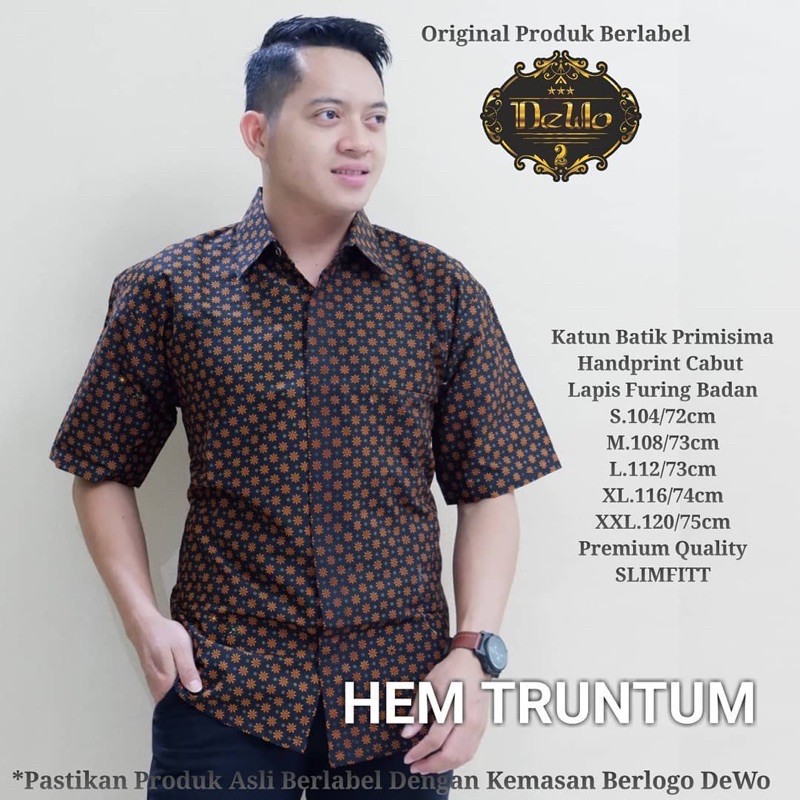 BATIK TRUNTUM PENDEK FULL FURING KATUN HALUS SIZE M-XXL HIGH QUALITY