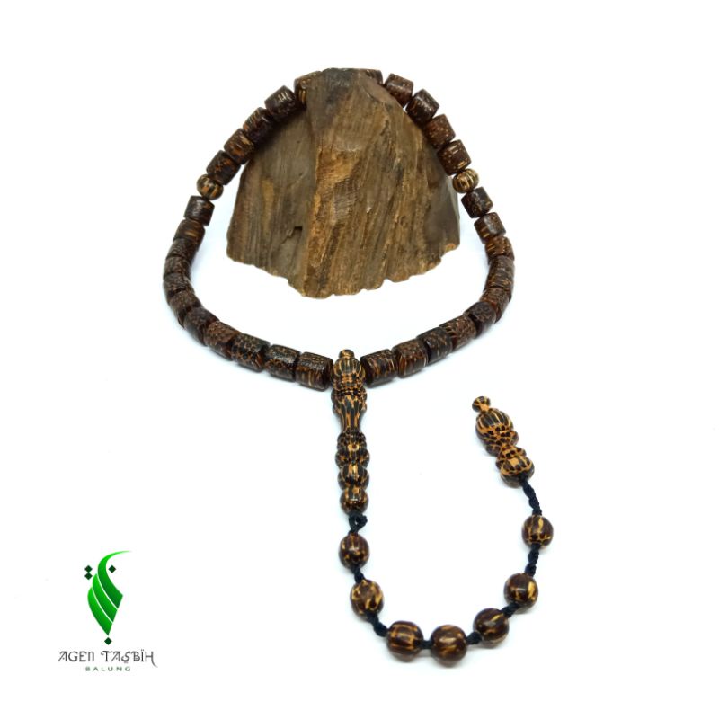 Tasbih Kayu Liwung Macan Tabung Size 8mm 33 Butir