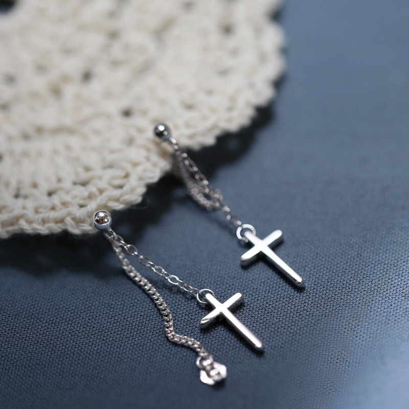 Cross Earrings Accessories Trendy Temperament Korean