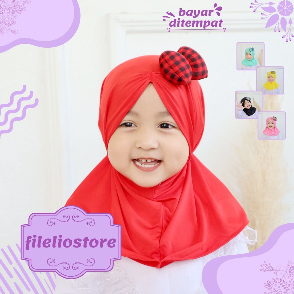 Jilbab Anak Bayi Perempuan Minie kotak / Hijab Anak Baby Lucu Murah / Kerudung Anak Bayi