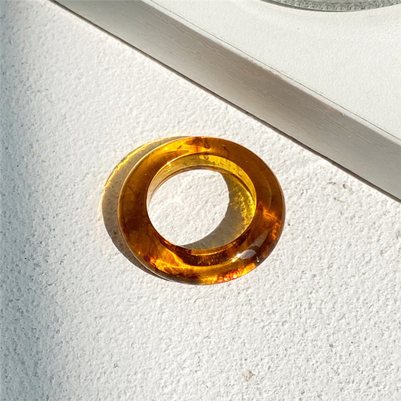 Korean Resin Colored Rings for Women Girls Creative Retro Finger Jewelry
