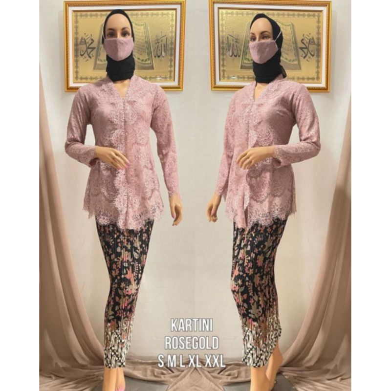 Realpict kebaya kartini renda//brokat kartini//setelan kebaya modern