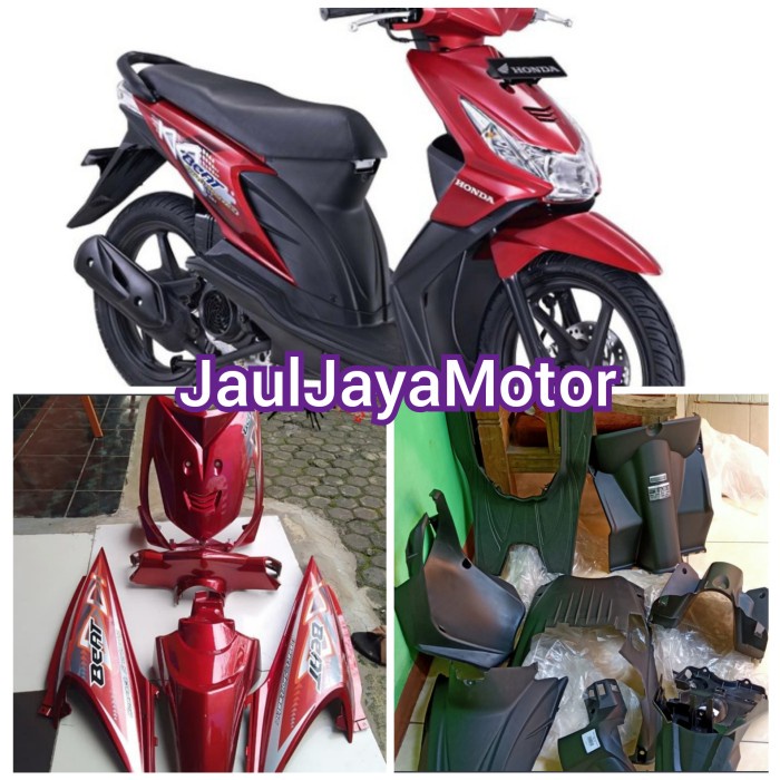 COVER BODY FULL SET HONDA BEAT KARBU 2010 2011 2012 MERAH MARUN / FULL BODY BEAT KARBU