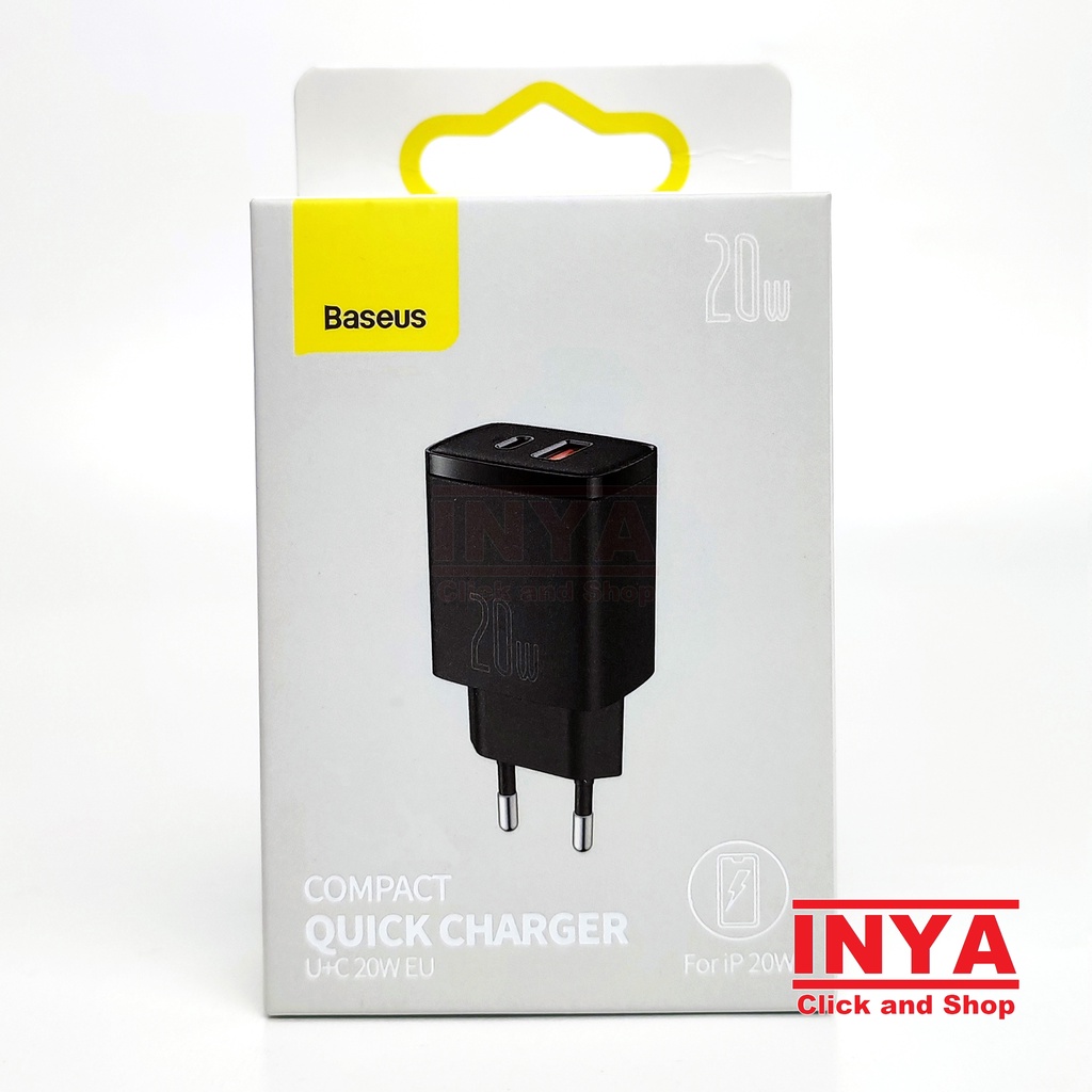 BASEUS COMPACT QUICK CHARGER 20W CCCP20UE - Charger  Type C &amp; USB Output