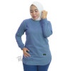 Kaos Wanita Lengan Panjang Denim Oval