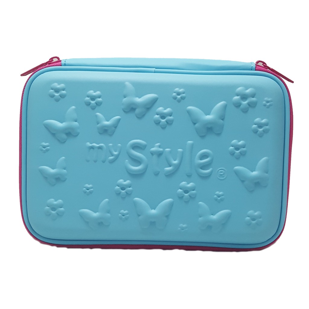 

MY STYLE TM 2182 Blue Butterfly Hardtop Pencil Case