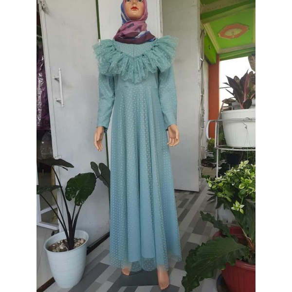 GAMIS TILE SABRINA MODEL RESLETING DEPAN ( FOTO 100% REALPICT) / GAMIS LEBARAN /GAMIS PESTA