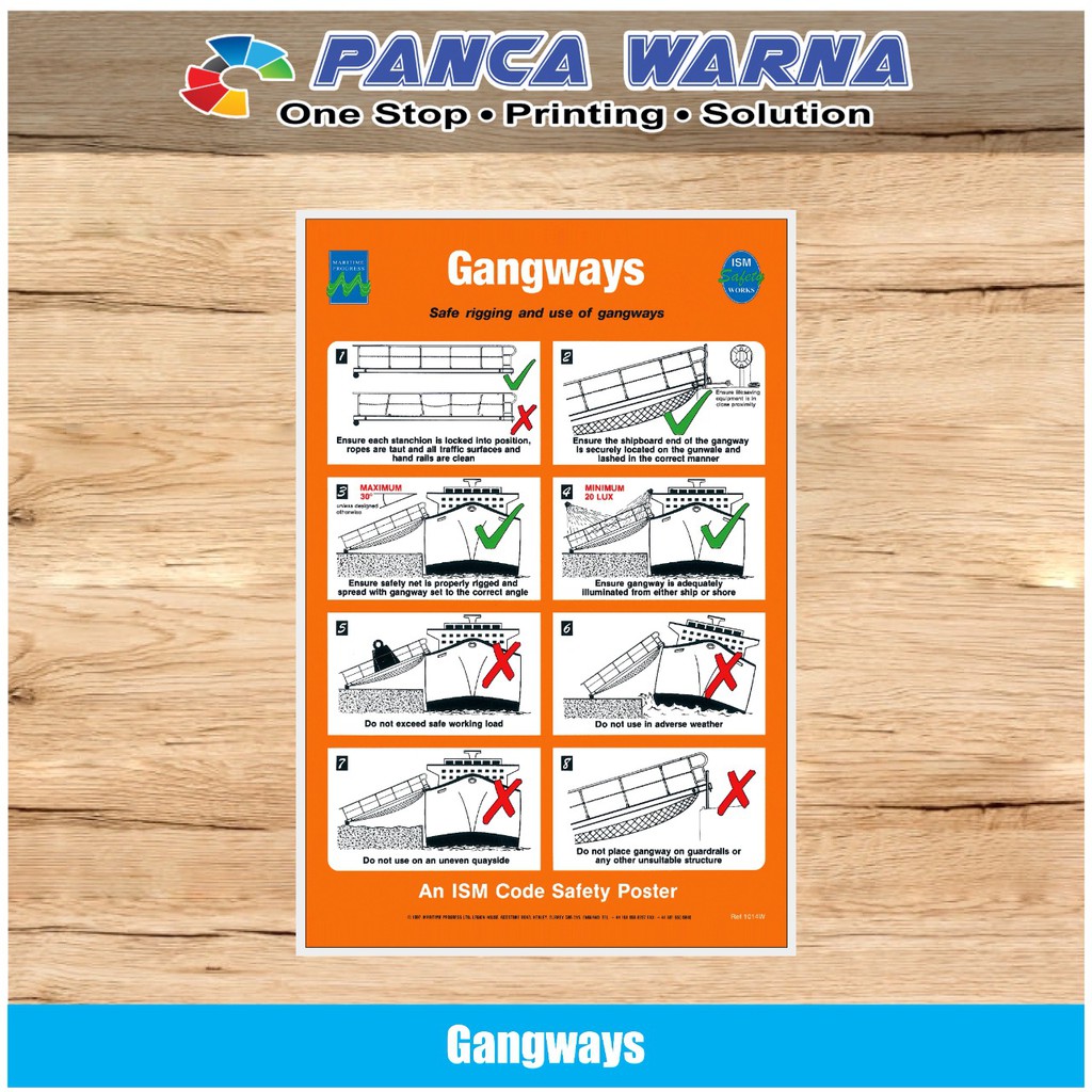 

Stiker Kapal Safety Sign Gangways ISM Code Perkapalan