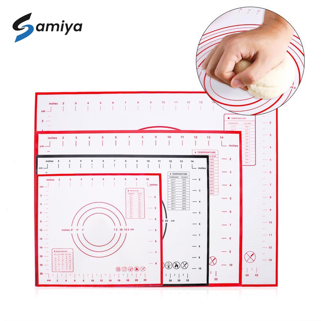 baking mat silicone / alas adonan kue roti pizza dapur silikon 26x29cm dan 40x60cm
