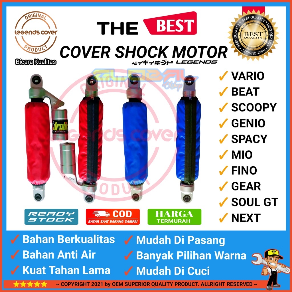 (1SET) Cover Sarung Shock Shockbreaker Tabung  UNIVERSAL variasi YSS KTC OHLINS WP DBS DAYTONA / Ter
