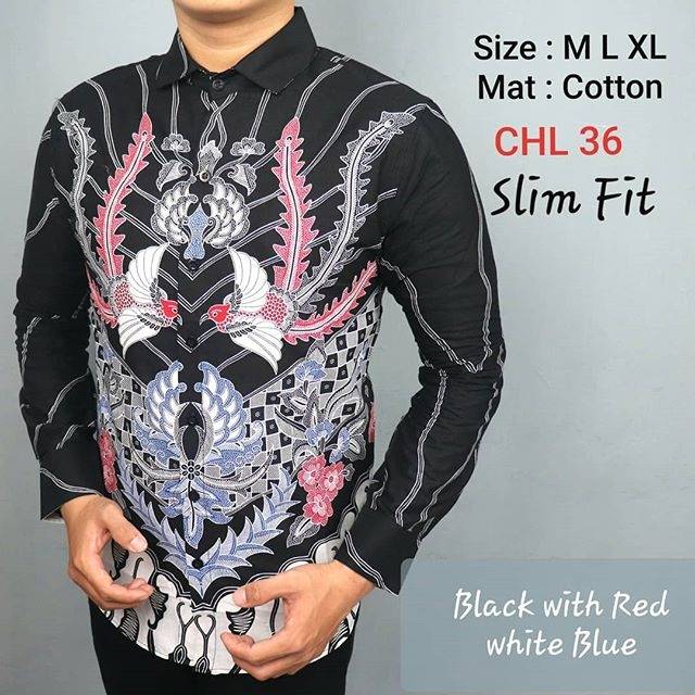 BAJU KEMEJA BATIK PRIA SLIM FIT LENGAN PANJANG CHL 36A