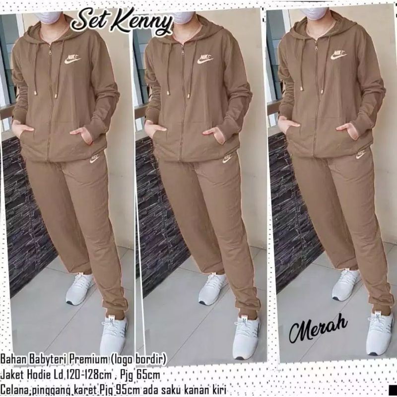 XOS - SET KENNY TRAINING / CELANA JOGER TRAINING / JAKET TRAINING / FASHION WANITA / BISA COD✅