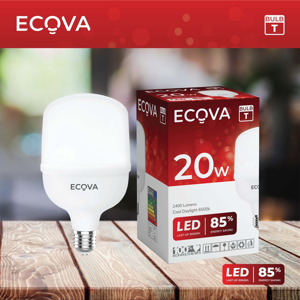 ECOVA BULB T 20W 28W 35W SUPER TERANG