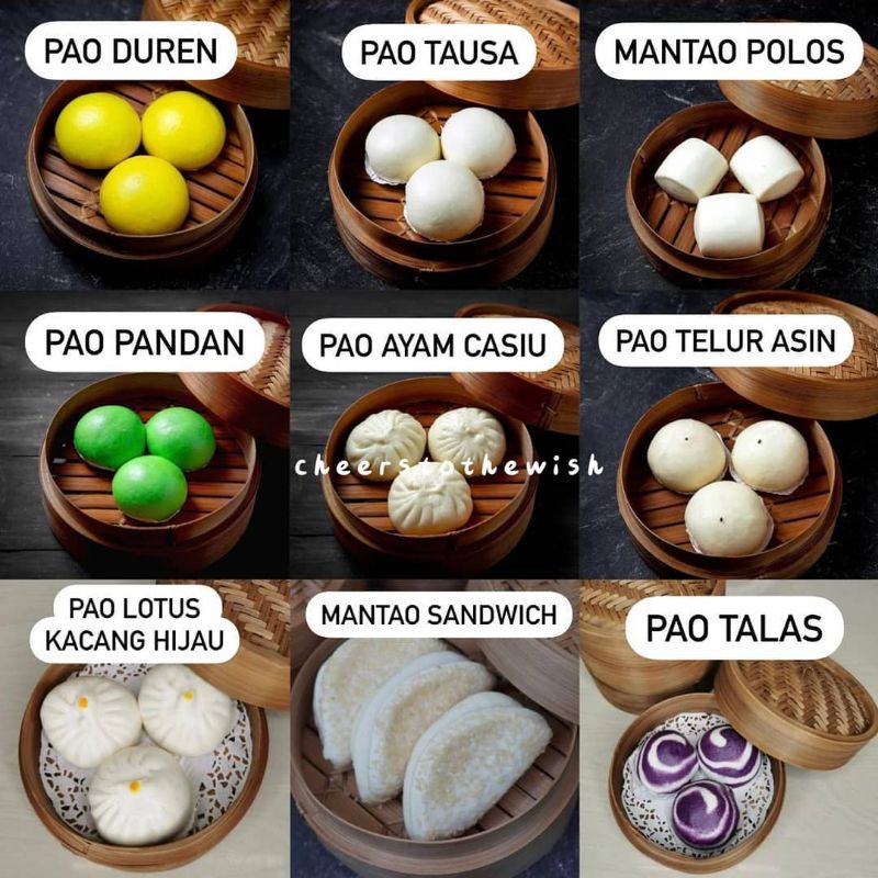 

ANEKA PAO DUREN/PANDAN/KCGHIJAU/TAUSA/CASIU/MANTAO/TELUR ASIN/TALAS