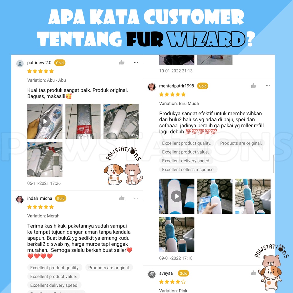 2 in 1 Sikat Pembersih Bulu Kucing / Anjing Furwizard Pet Hair Remover / Alat Pembersih Bulu Kucing &amp; Anjing