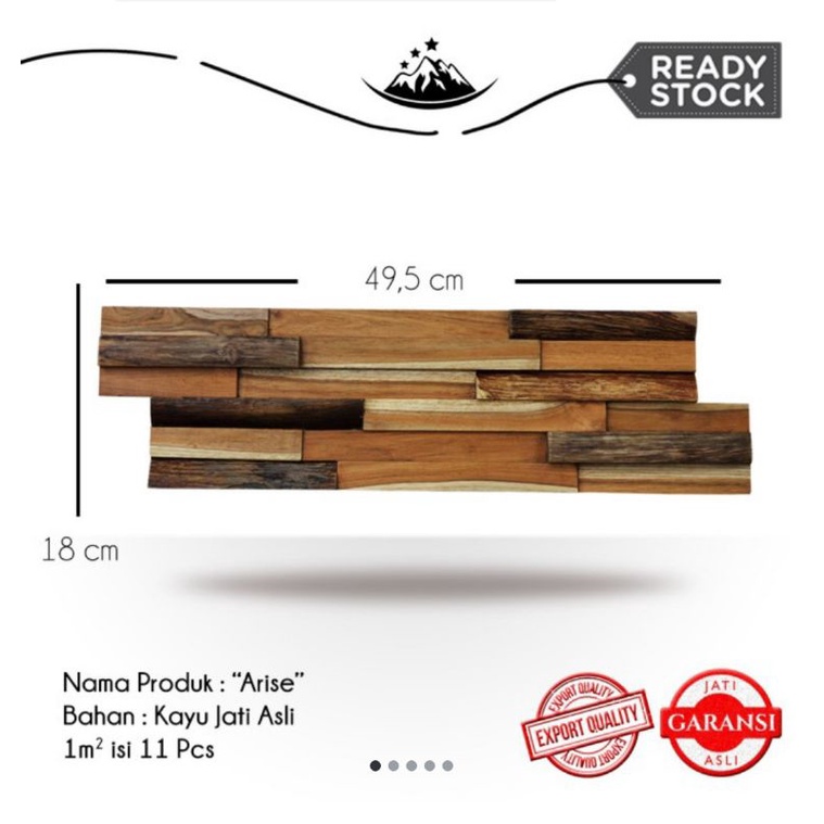 Wall Panel 3D Kayu Jati - Wall Panel Wood/Tempel Cafe / Rumah / Bar Kayu Jati TERMURAH