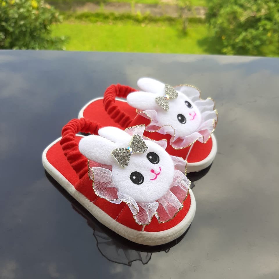 Sandal Tali Anak Balita Perempuan Umur 1 2 3 tahun - STA01 - Sendal Anak Murah Motif Boneka Kelinci - Anti slip