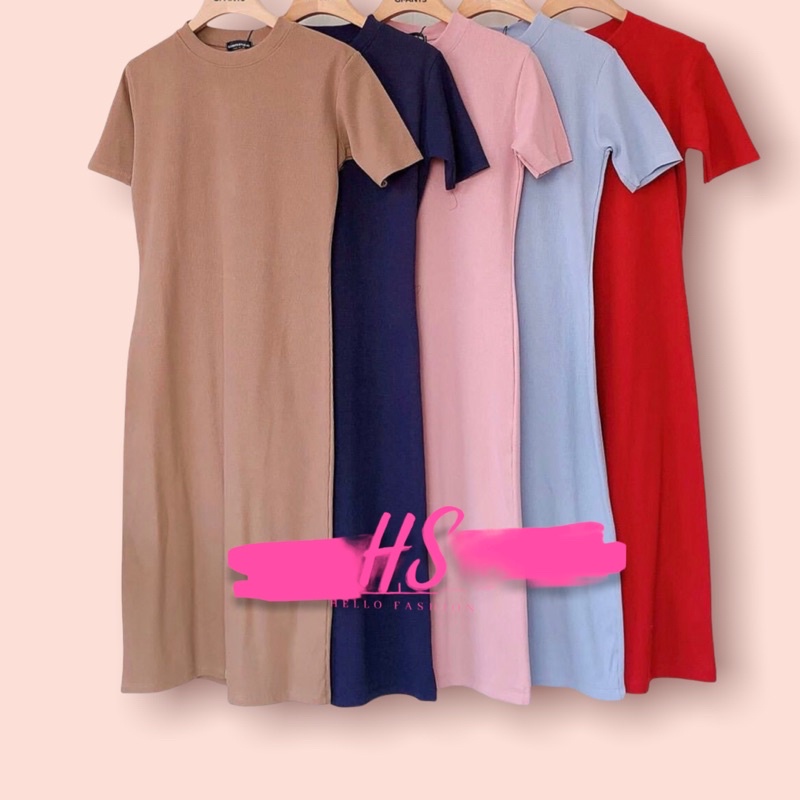 HS/CASUAL DRESS GIANT MEVI/DRESS MEVI POLOS/DRESS WANITA