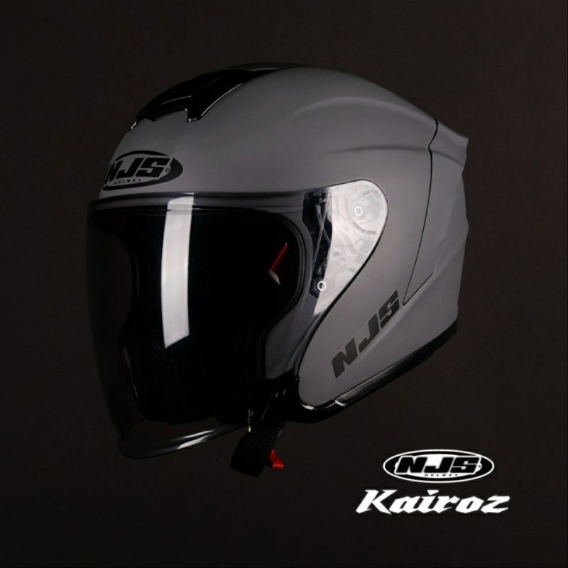 NJS KAIROZ NEW PRODUK (Tersedia spaket Helm+Intercom)-Grey doff