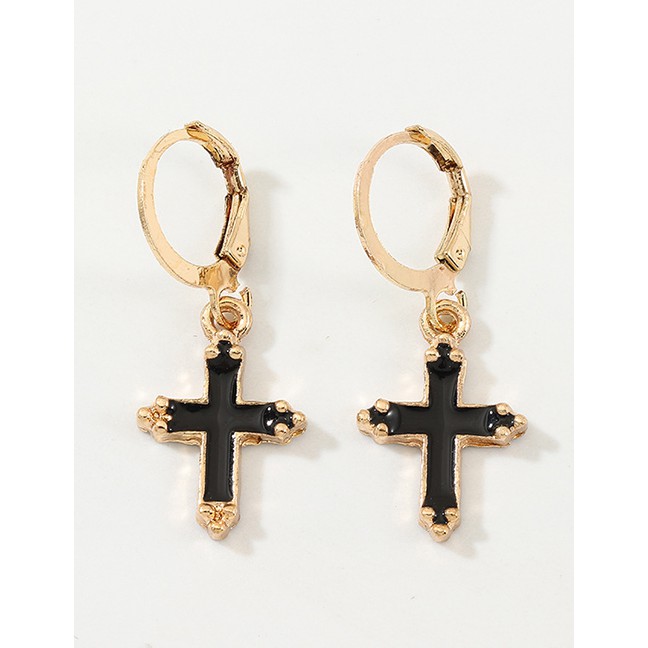 LRC Anting Tusuk Fashion Cross Fringed Eye Stud Earrings D46840