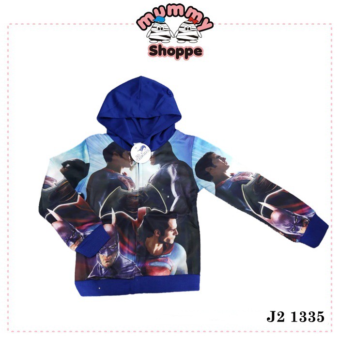 fashion kids J2 Hoodie Jacket 1335 / sweater / jaket kupluk anak superhero batman superman