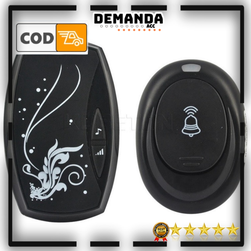 Bel Rumah Suara Tanpa Kabel Jarak Jauh Anti Air Alarm Pintu Wireless Waterproof dengan EU Plug Indoor Outdoor D009