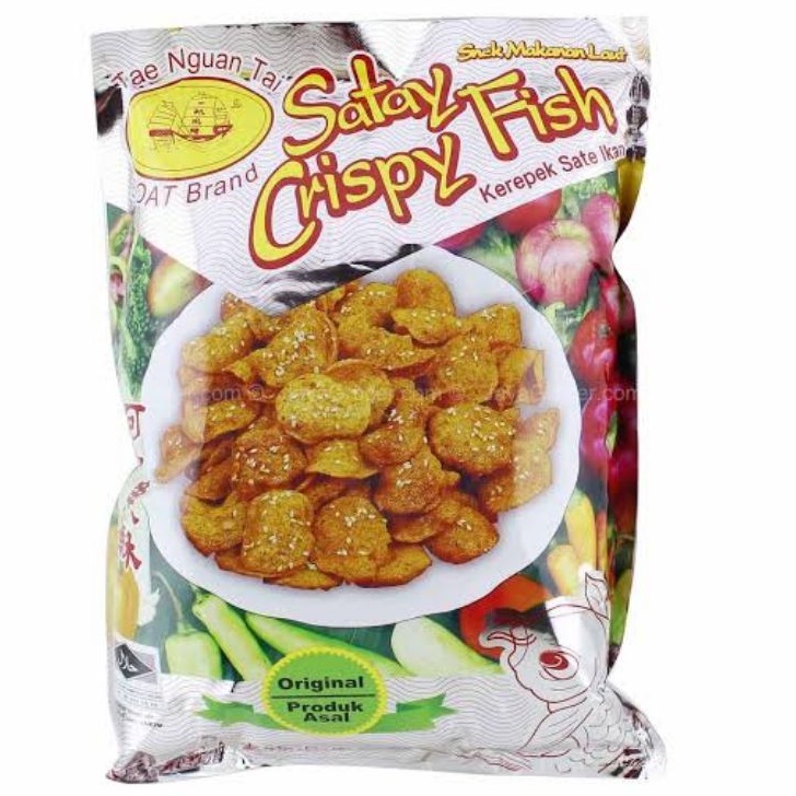 Original Satay Crispy Fish Thailand 300gr / Keripik Kerupuk Sate Ikan / Sate Ikan Thailand Crispy