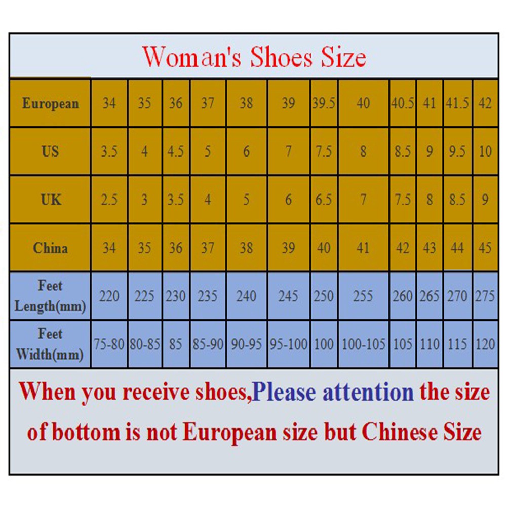 chinese size to european size shoes