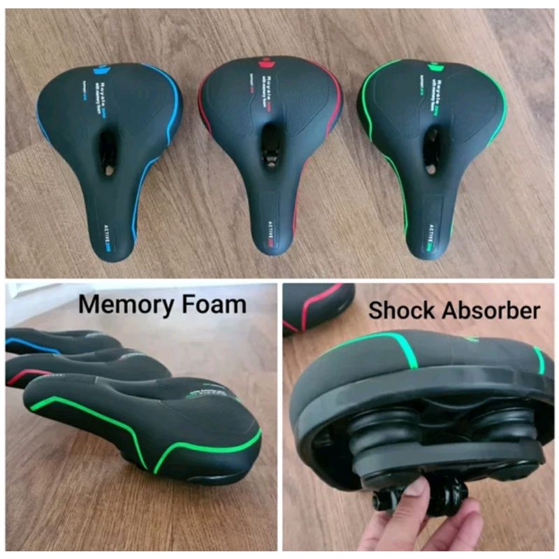 Saddle Royale Memory Foam sadle sadel jog sepeda per dalam shock absorber gel jel empuk lebar cocok sepeda MTB Seli lipat folding bike city minion xc