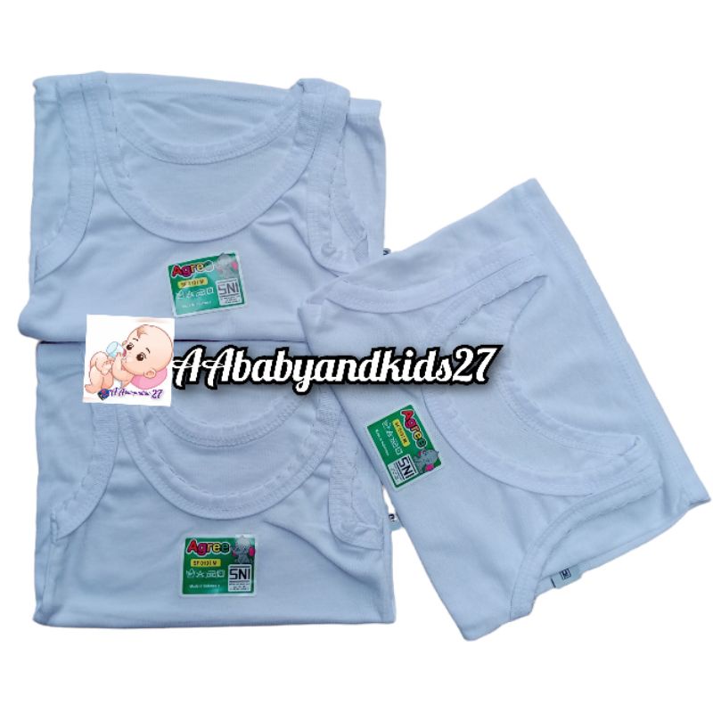 GROSSIR AGREE SF019 6PC Singlet Bayi dan Anak Ukuran M L XL SNI Nyaman Berkualitas-Kaos Dalam Murah