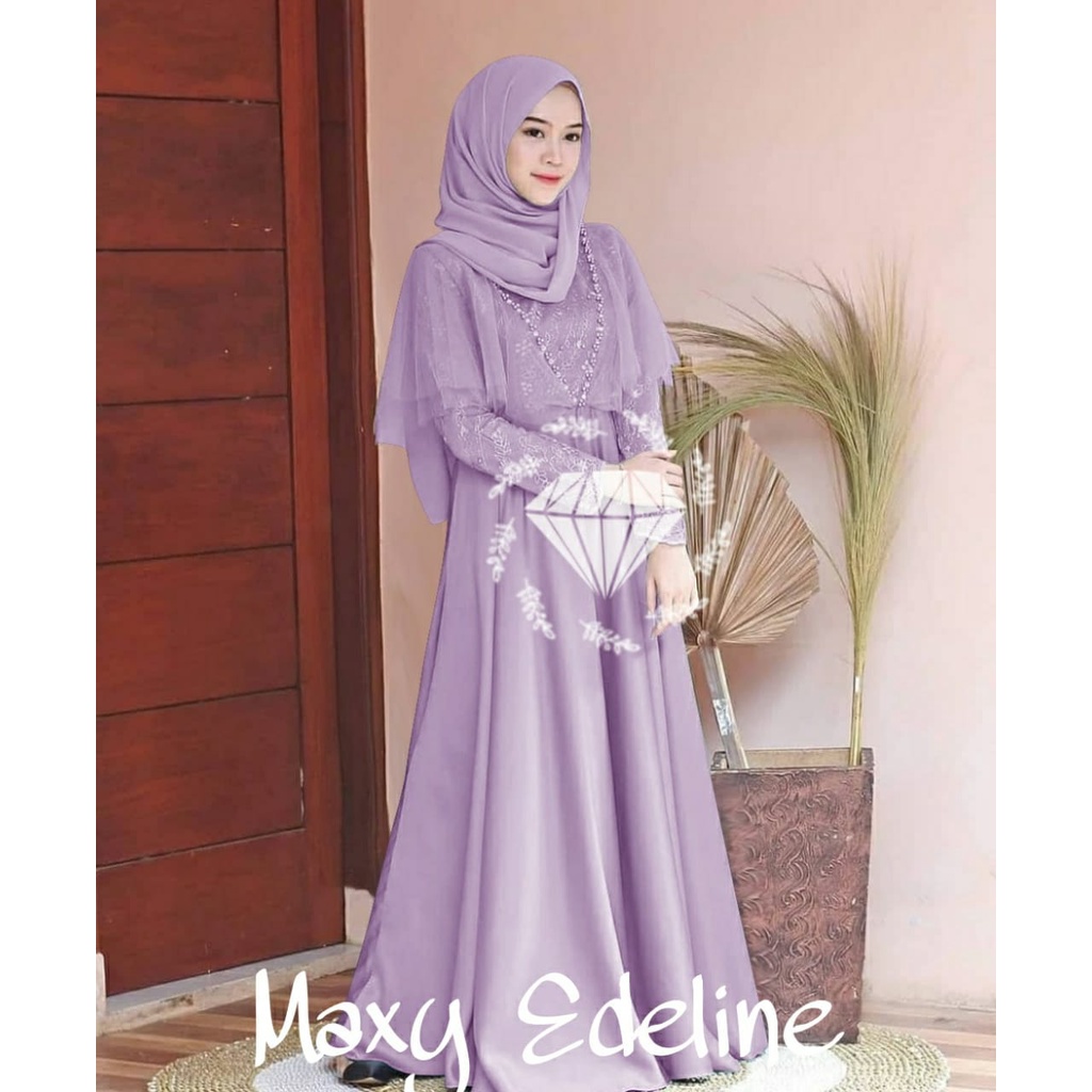 Pakaian Wanita Maxy Mutiara Edeline Abu Size L dn5atl