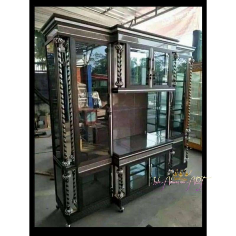 Bufet Partisi Pembatas Ruangan / Lemari Hias Pajangan Ruang Tamu