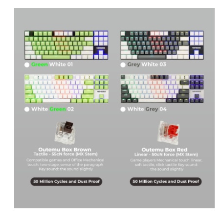 Keyboard gaming nyk nemesis wired usb 2.0 mechanical 87 keys tkl rainbow free switch ezalor mkn-01 mkn01