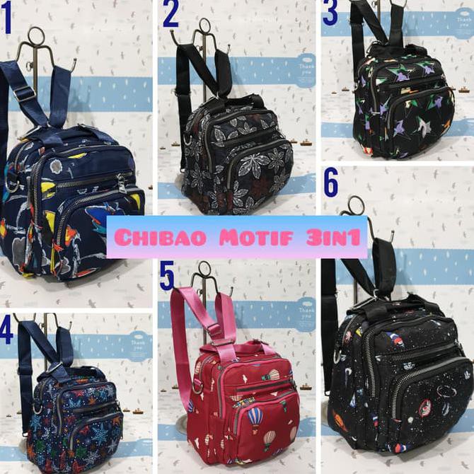 TAS IMPORT CHIBAO MOTIF 3in1 Bisa Jinjing/Ransel/Selempang CB813
